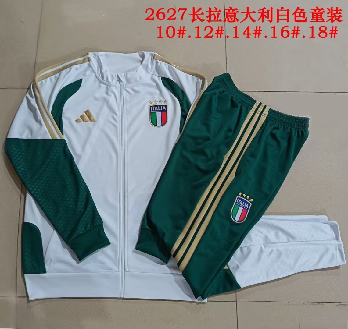 Kids Italy 25/26 Tracksuit - White